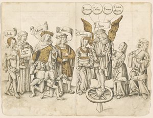 En dialog om menneskelig gunst (recto) [fol. 15 verso / 16 recto] av French early 16th Century