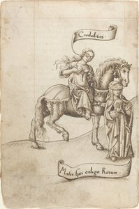 godtroenhet forbereder seg til å pleie håpets mor [fol. 18 verso] av French early 16th Century