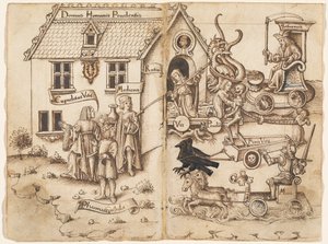 "Ikke snu når du kommer til slutten" [fol. 26 verso / 27 recto] av French early 16th Century