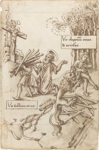 "Hjelp ham som tar opp byrden sin, ikke ham som legger den ned" [fol. 31 recto] av French early 16th Century