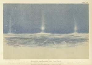 Moonlight, 22. november 1893, pastellskisse (farge litho) av Fridtjof Nansen