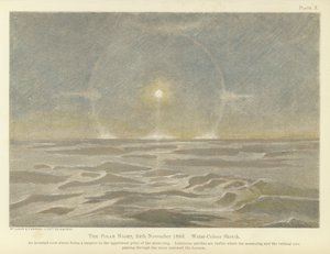 Polarnatten, 24. november 1893, akvarellskisse (fargelitho)
