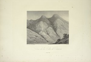 Utsikt over Silla de Caracas, tegnet av Marchais, gravert av Bouquet, illustrasjon fra 
