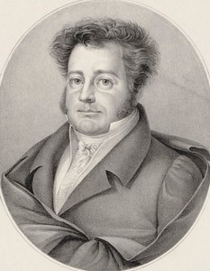 Portrett av komponisten Heinrich Marschner 1795-1861. av Friedrich August Fricke