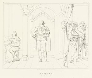 Hamlet, akt III, scene 1 (gravering) av Friedrich August Moritz Retzsch