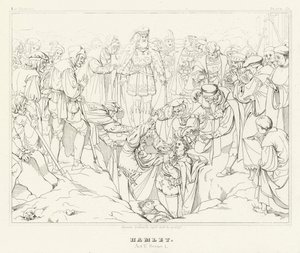 Hamlet, akt V, scene 1 (gravering) av Friedrich August Moritz Retzsch