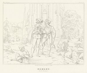 Hamlet, akt V, scene 1 (gravering) av Friedrich August Moritz Retzsch