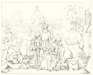 Illustrasjon for Schillers Lied von der Glocke, eller The Song Of The Bell (gravering) av Friedrich August Moritz Retzsch