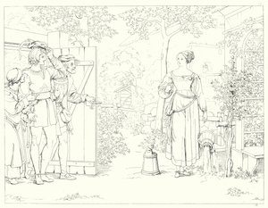 Illustrasjon for Schillers Lied von der Glocke, eller The Song Of The Bell (gravering) av Friedrich August Moritz Retzsch