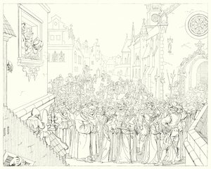 Illustrasjon for Schillers Lied von der Glocke, eller The Song Of The Bell (gravering) av Friedrich August Moritz Retzsch