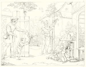 Illustrasjon for Schillers Lied von der Glocke, eller The Song Of The Bell (gravering) av Friedrich August Moritz Retzsch