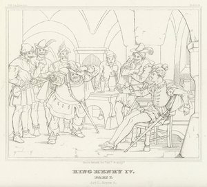Kong Henrik IV, del I, akt II, scene 4 (gravering) av Friedrich August Moritz Retzsch