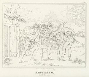 King Lear, akt III, scene 4 (gravering) av Friedrich August Moritz Retzsch