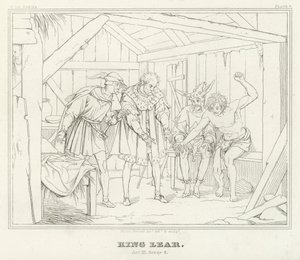 King Lear, akt III, scene 6 (gravering) av Friedrich August Moritz Retzsch