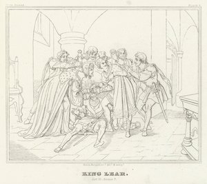 King Lear, akt III, scene 7 (gravering) av Friedrich August Moritz Retzsch