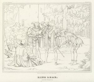 King Lear, akt II, scene 4 (gravering) av Friedrich August Moritz Retzsch