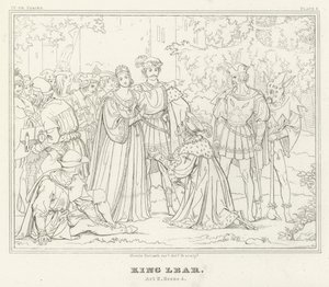 King Lear, akt II, scene 4 (gravering) av Friedrich August Moritz Retzsch