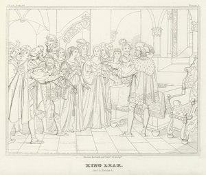 King Lear, akt I, scene 1 (gravering) av Friedrich August Moritz Retzsch