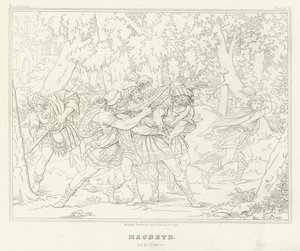 Macbeth, akt III, scene 3 (gravering) av Friedrich August Moritz Retzsch