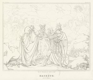 Macbeth, akt IV, scene 1 (gravering) av Friedrich August Moritz Retzsch