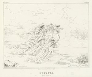 Macbeth, akt I, scene 1 (gravering) av Friedrich August Moritz Retzsch