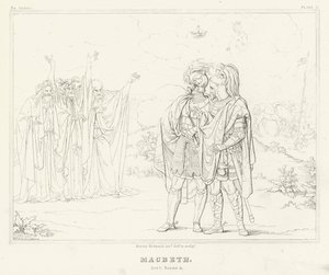 Macbeth, akt I, scene 3 (gravering) av Friedrich August Moritz Retzsch