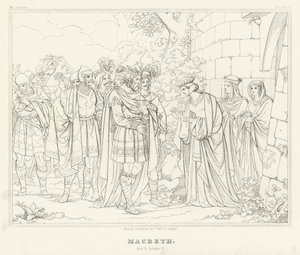 Macbeth, akt I, scene 6 (gravering) av Friedrich August Moritz Retzsch