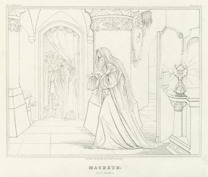 Macbeth, akt V, scene 1 (gravering) av Friedrich August Moritz Retzsch