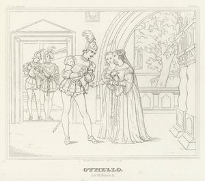 Othello, akt III, scene 3 (gravering) av Friedrich August Moritz Retzsch