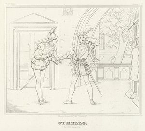 Othello, akt III, scene 3 (gravering) av Friedrich August Moritz Retzsch