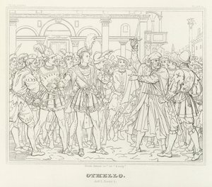 Othello, akt I, scene 2 (gravering) av Friedrich August Moritz Retzsch