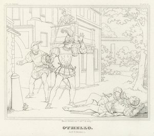 Othello, akt V, scene 1 (gravering) av Friedrich August Moritz Retzsch