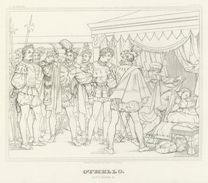 Othello, akt V, scene 2 (gravering) av Friedrich August Moritz Retzsch