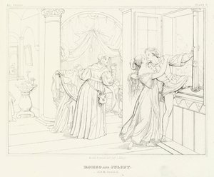 Romeo og Julie, akt III, scene 5 (gravering) av Friedrich August Moritz Retzsch