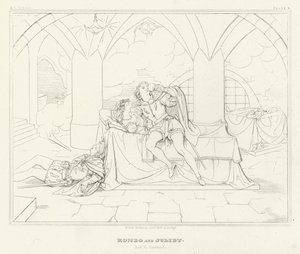 Romeo og Julie, akt V, scene 3 (gravering)