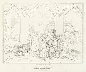 Romeo og Julie, akt V, scene 3 (gravering)