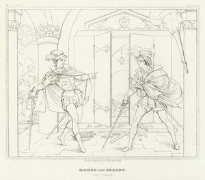 Romeo og Julie, akt V, scene 3 (gravering) av Friedrich August Moritz Retzsch
