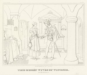 The Merry Wives of Windsor, akt III, scene 4 (gravering) av Friedrich August Moritz Retzsch
