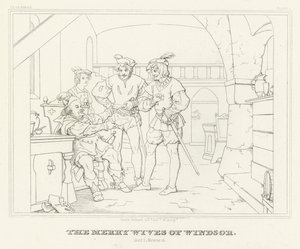 The Merry Wives of Windsor, Act I, Scene 3 (gravering) av Friedrich August Moritz Retzsch