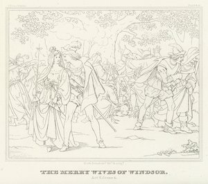 The Merry Wives of Windsor, Act V, Scene 4 (gravering) av Friedrich August Moritz Retzsch