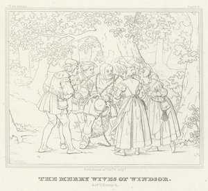 The Merry Wives of Windsor, Act V, Scene 4 (gravering) av Friedrich August Moritz Retzsch