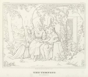 The Tempest, Act I, Scene 2 (gravering) av Friedrich August Moritz Retzsch