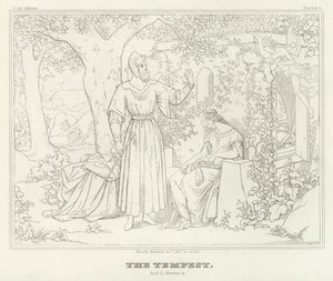 The Tempest, Act I, Scene 2 (gravering) av Friedrich August Moritz Retzsch