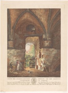 Utsikt fra det underjordiske hvelvet til Vredenburg slott i Utrecht av Friedrich Christoph Dietrich