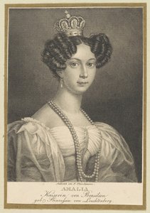 Amélie av Leuchtenberg 1812-1873, keiserinne av Brasil, 1830. av Friedrich Fleischmann