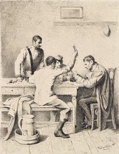 Soldater som spiller kort av Friedrich Friedländer Ritter von Malheim