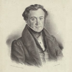 Portrett av komponisten Johann Wenzel Kalliwoda 1801-1866. av Friedrich Gustav Schlick