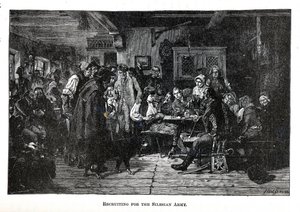 Rekruttering til den schlesiske hæren, 1882 av Friedrich Hiddemann