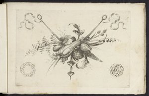 Festival med blomster, bladeren og vruchten Annen ny festong av blomster og frukt (serietittel) av Friedrich Jacob Morisson