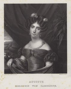 Augusta, hertuginne av Cambridge (litho) av Friedrich Jentzen